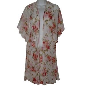 American Eagle Sheer Floral Kimono Women M Cover-Up Gauzy Boho Cottagecore Fairy